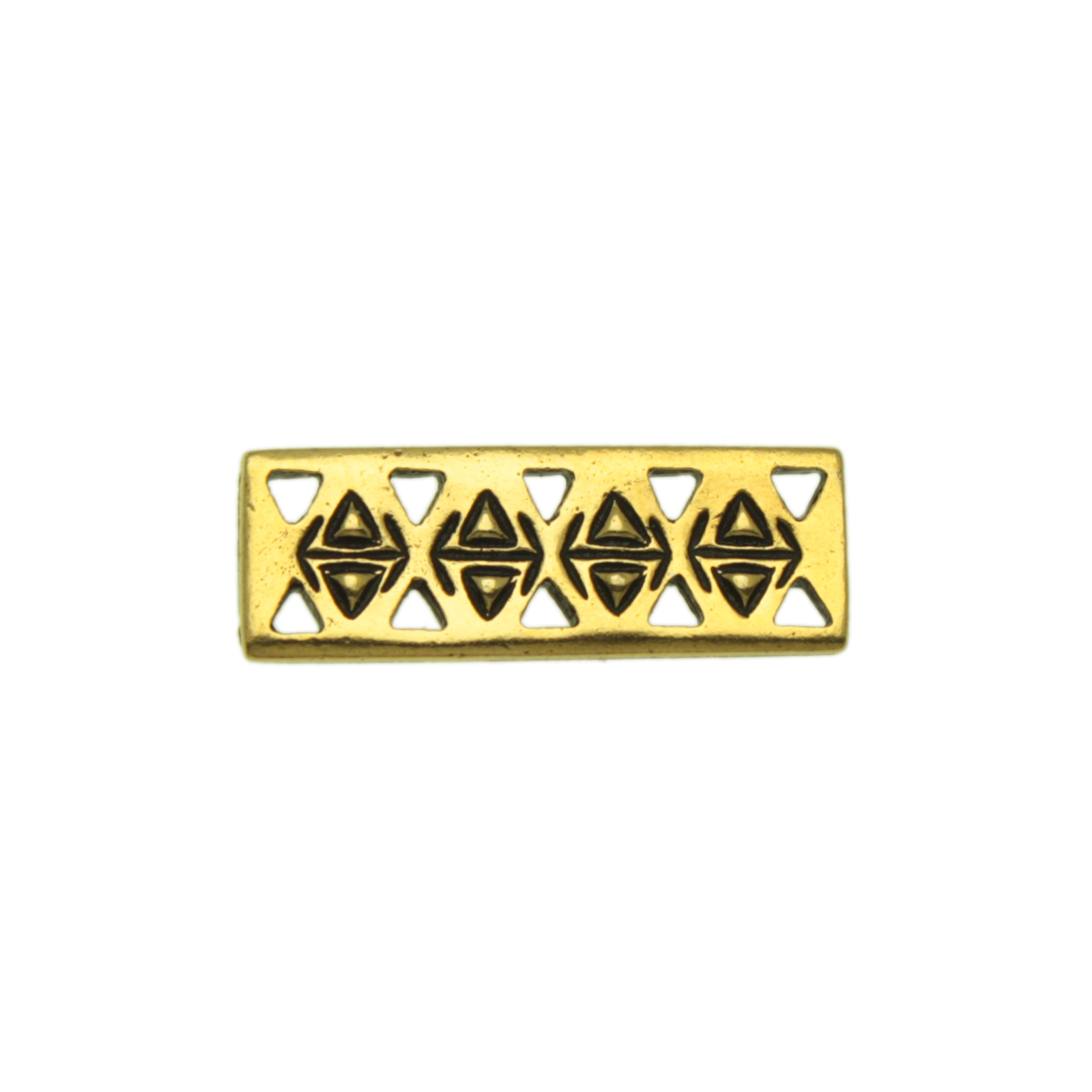 antique gold plated woven bar link 26x9mm | 1pc