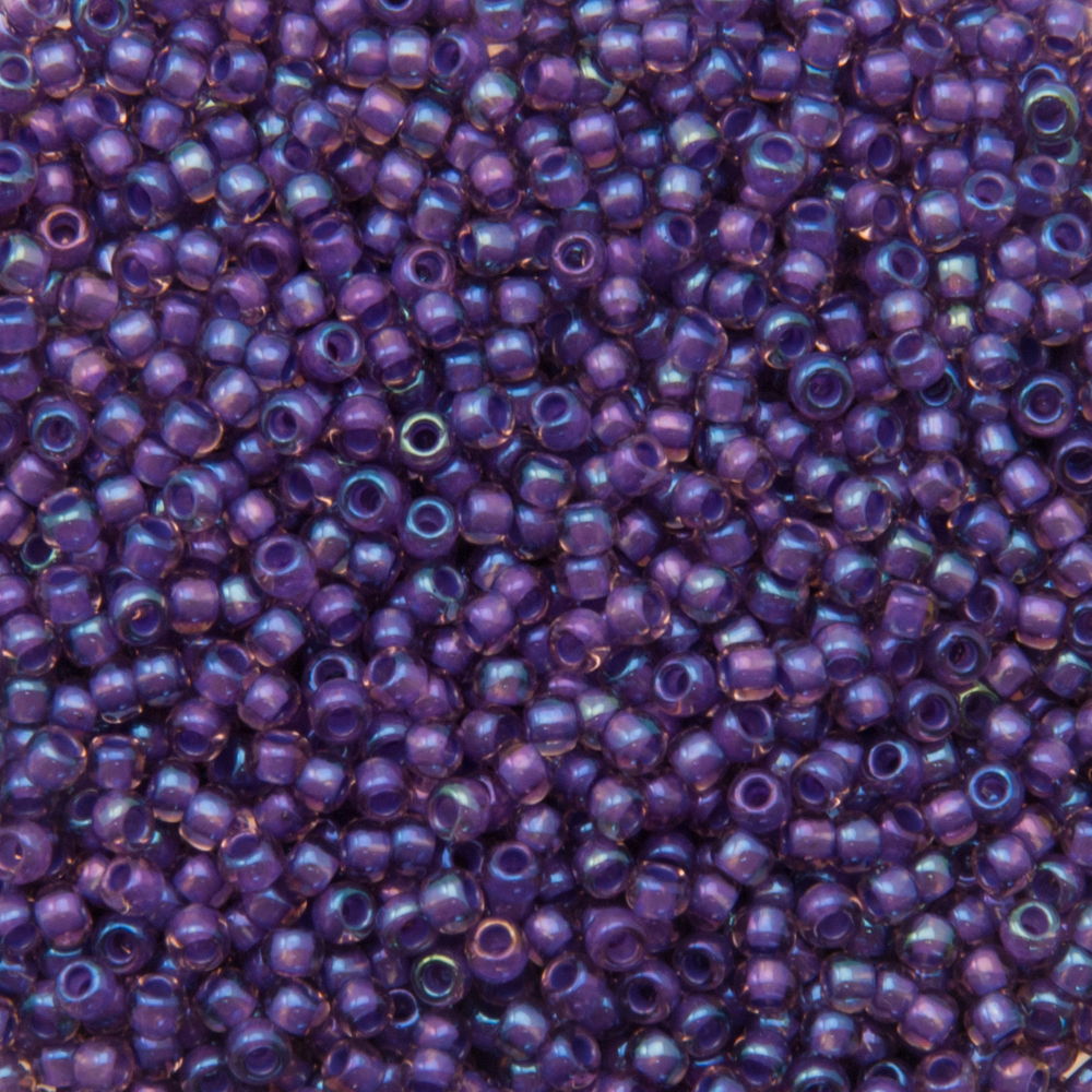 saatperlen toho 11/0 inside color rainbow rosaline/opaque purple lined (928) | 10gr