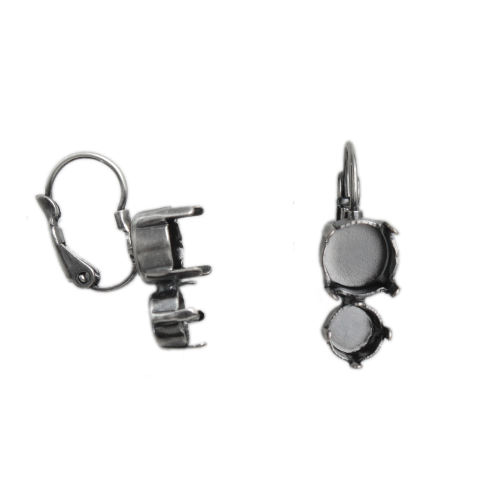 antique silver plated leverback with 2 setting ss39/ss29 (6,32/8,41mm) | 2pc