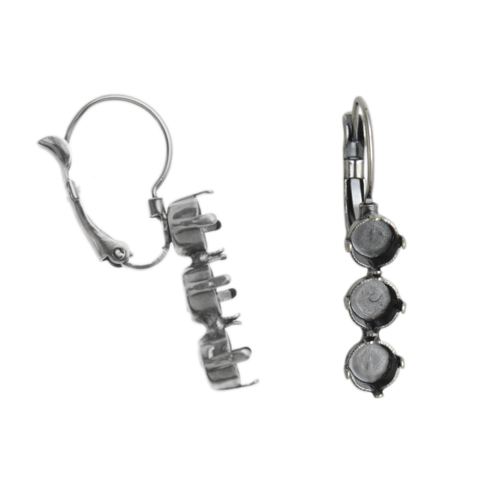 antique silver plated leverback with 3 setting ss29 (6,32mm) | 2pc