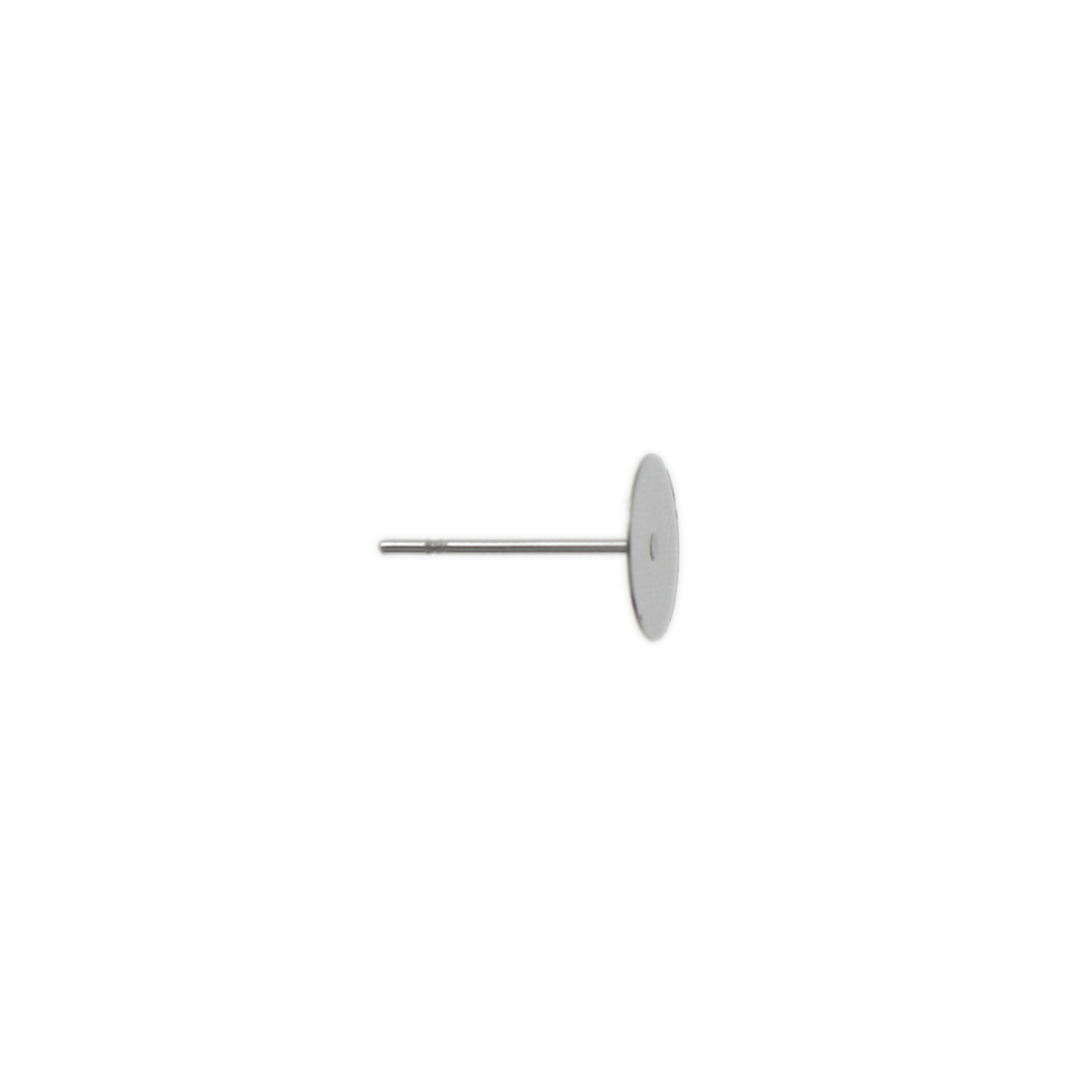 stainless steel flat glue on post earring 8mm | 50pc