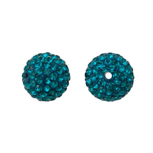 pave' beads - blue zircon round 10mm | 1pc