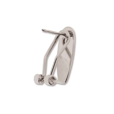 silver plated earclip with post 21x9mm | 6pc
