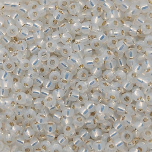 rocaille toho seed beads 11/0 - silver lined milky white (2100) | 10gr