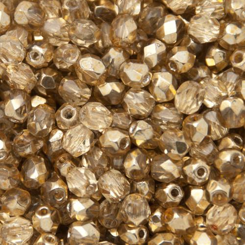 böhmische glasschliffperlen crystal gold 4mm | 50st
