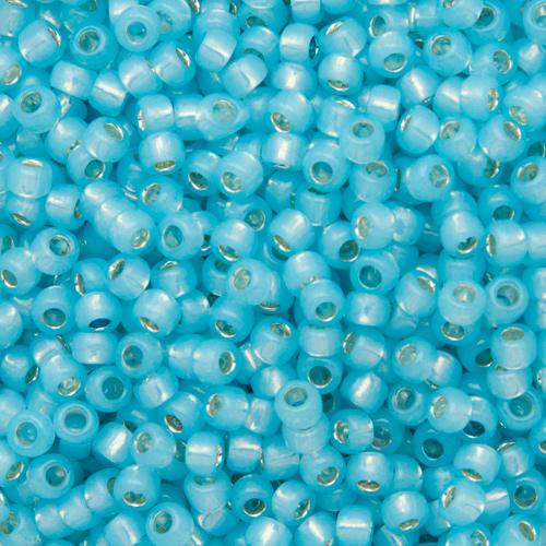 rocaille toho seed beads 8/0 silver-lined milky aqua (2117) | 10gr