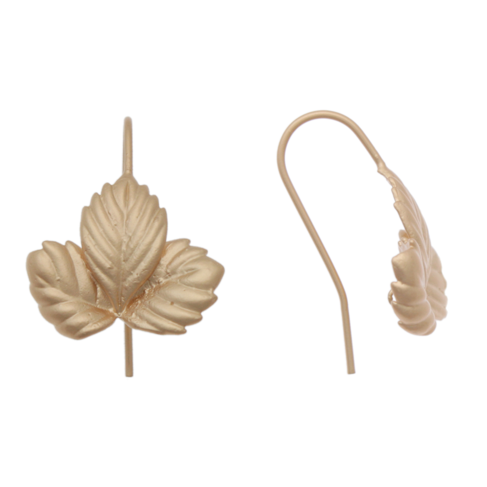 romance edition matte gold earwire leaves with jumpring 20x16mm | 2pc