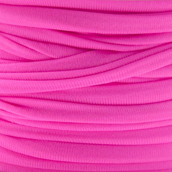 Fettuccia elastica lycra rosa fluo tubolare 5mm 