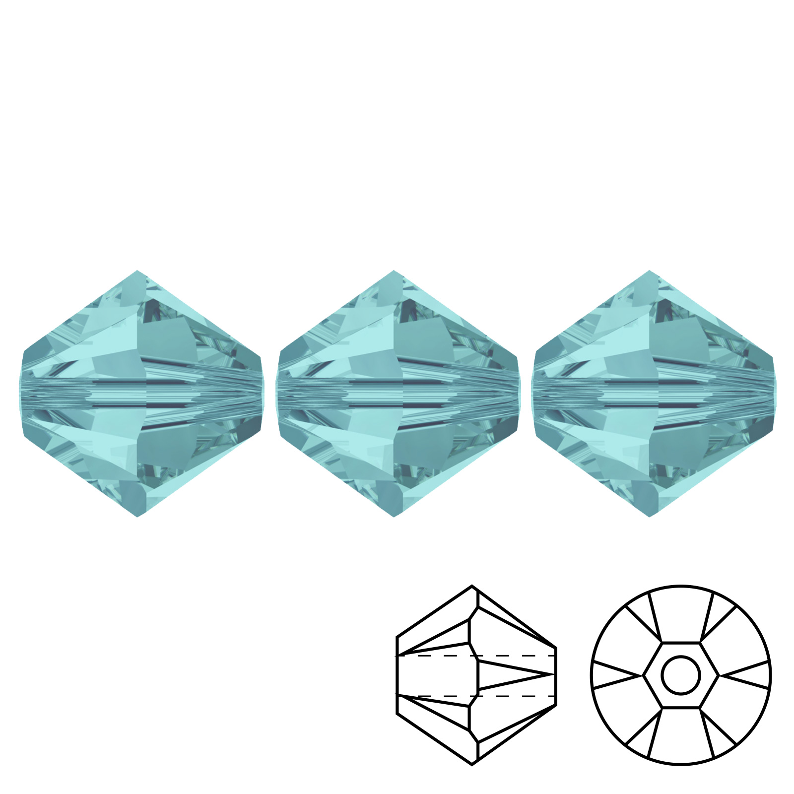 bicone (5328) light turquoise 6mm | 20pc