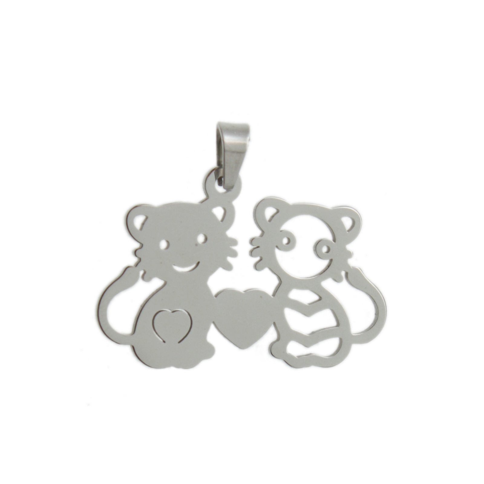 stainless steel kitten charm 30x18mm | 1pc