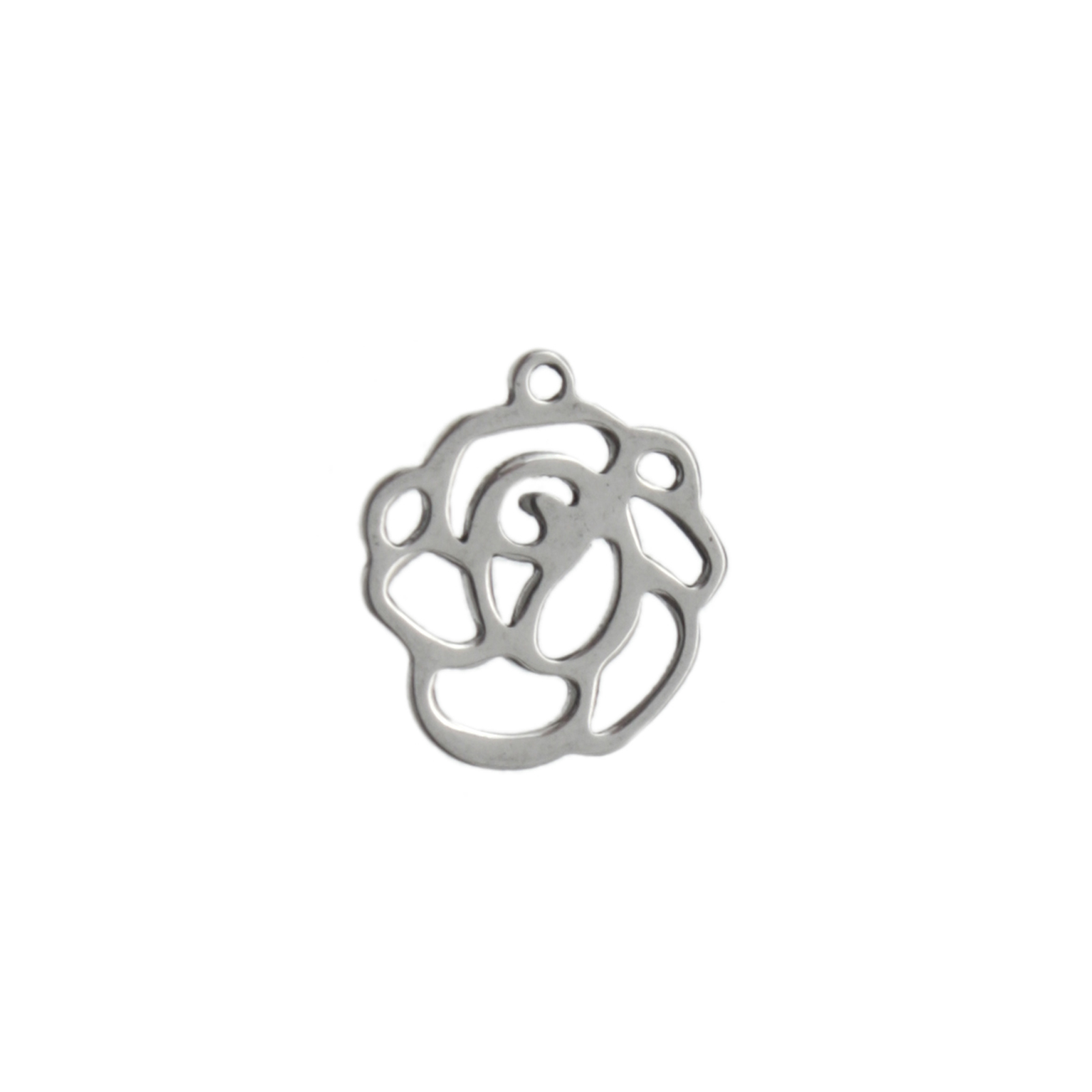 stainless steel rose charm 12mm | 4pc