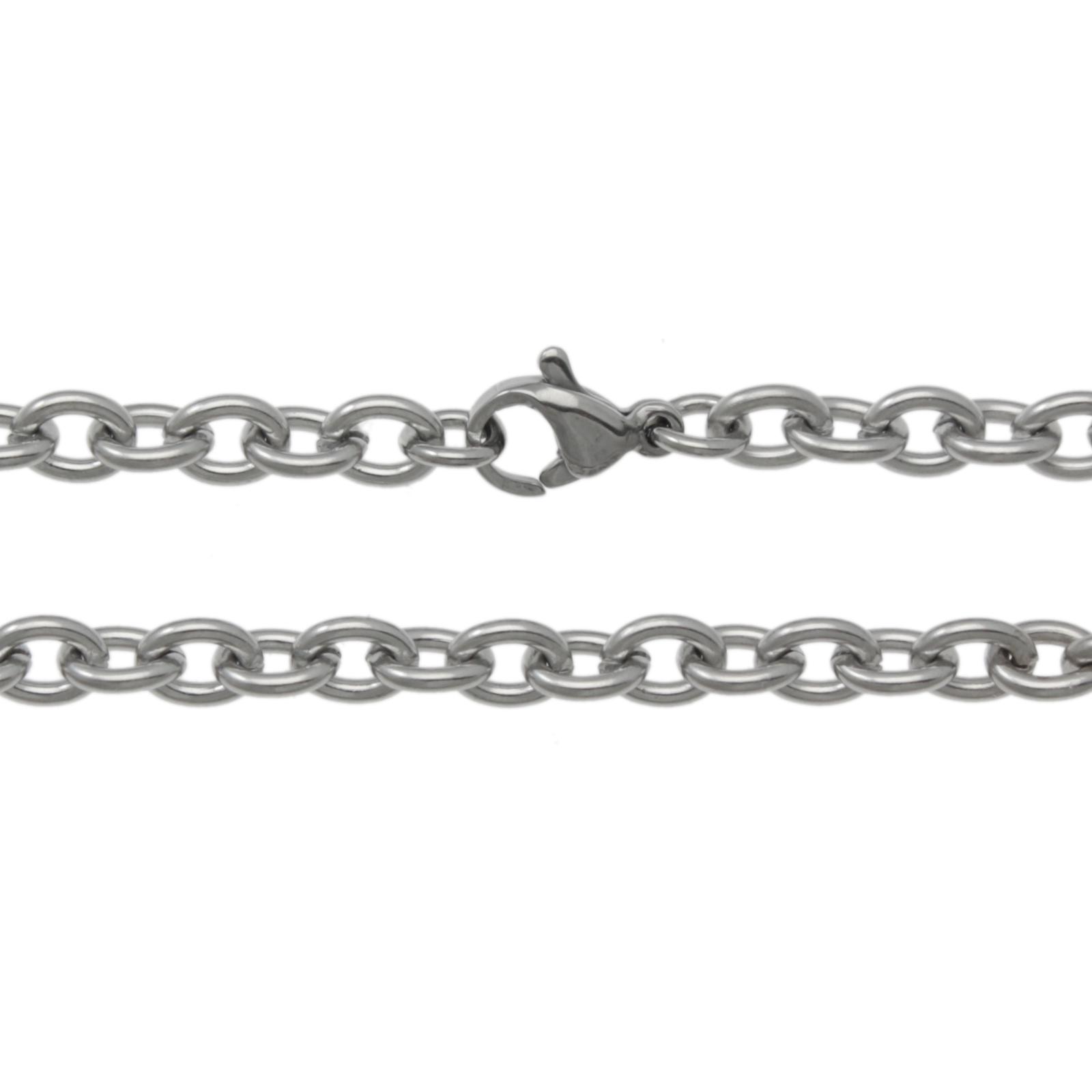 halskette feine flach ketten oval 6x4mm edelstahl - länge 50cm | 1st