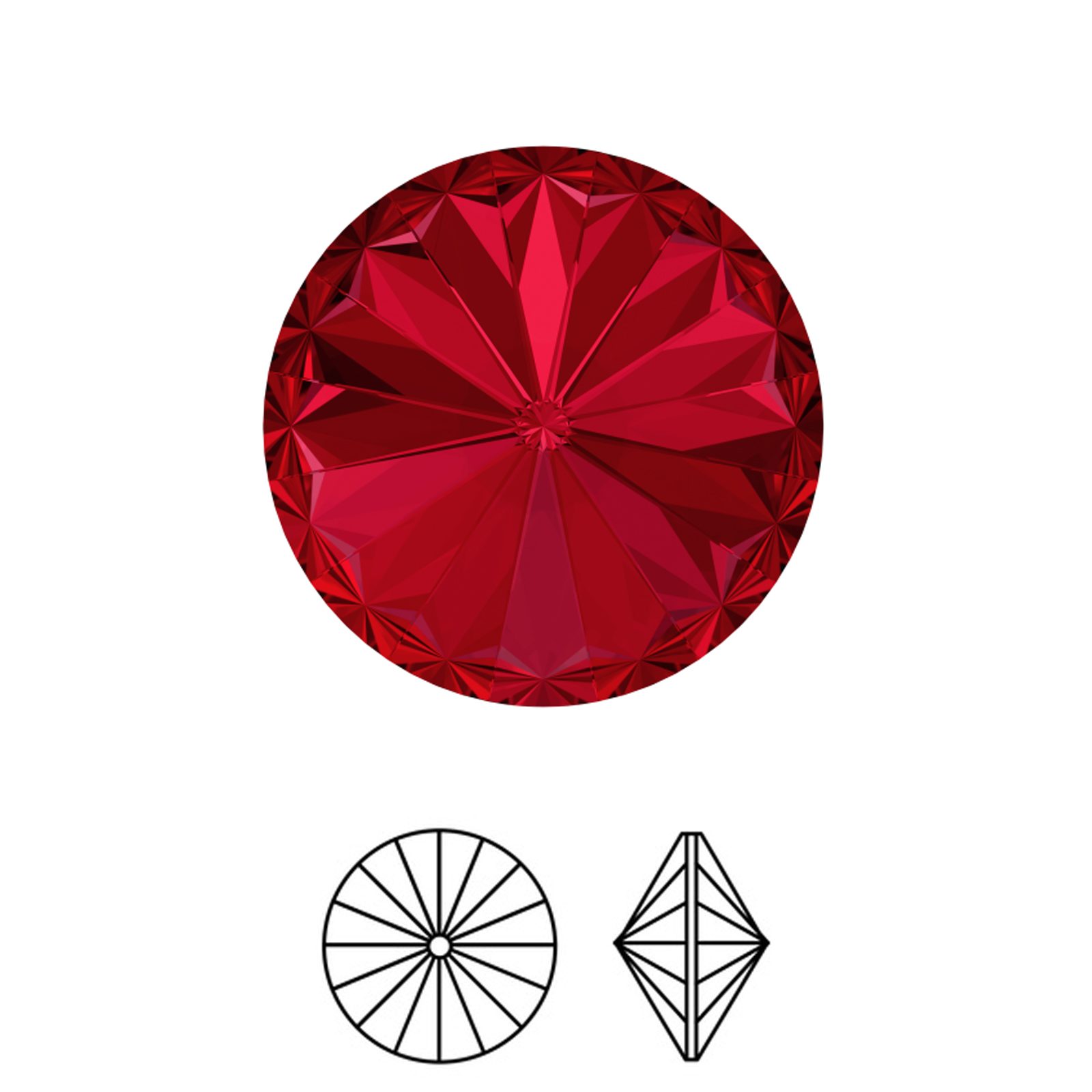 rivoli (1122) scarlet 14mm | 2pc