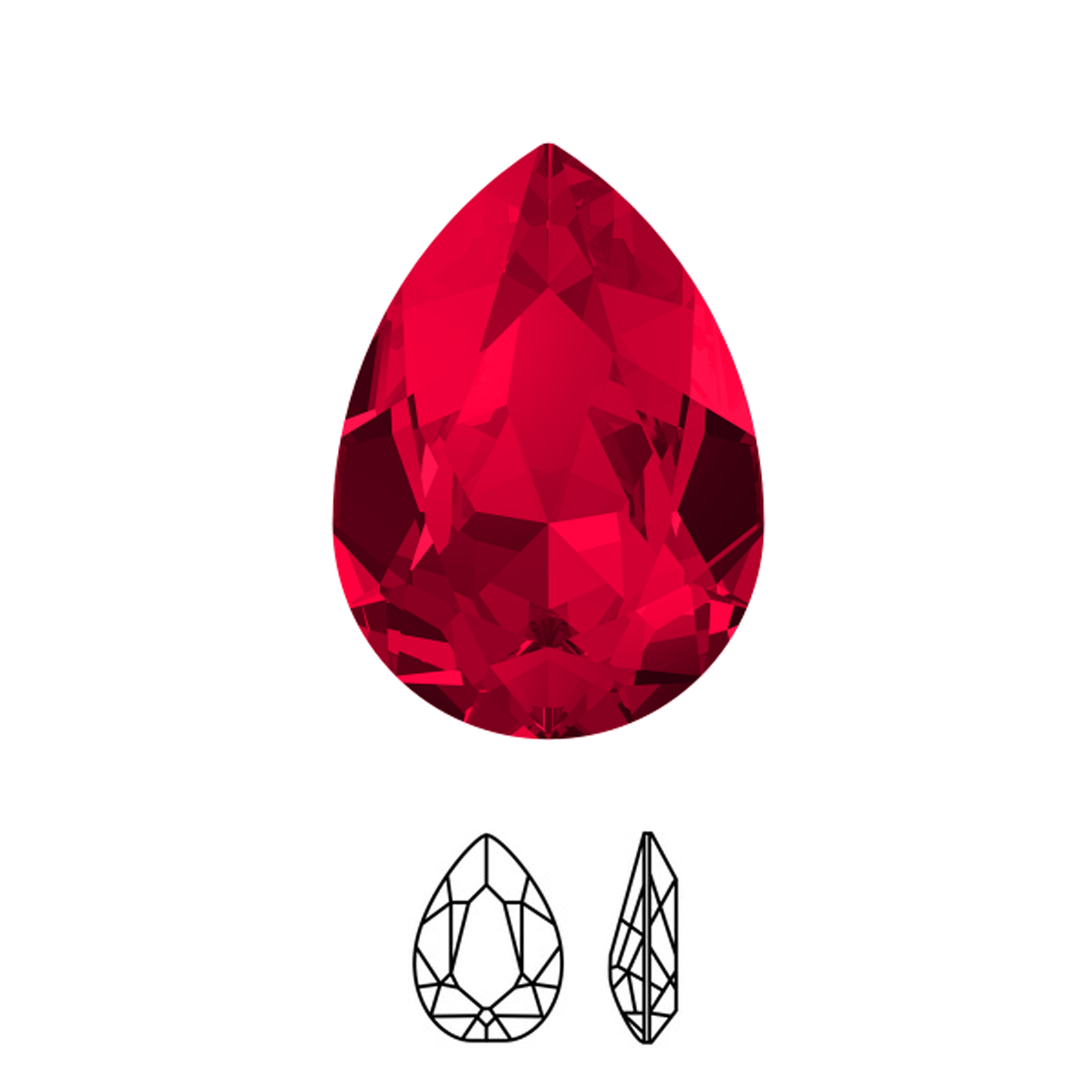 pear fancy stone (4320) scarlet 18x13mm | 1pc