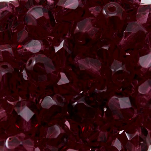 czech fire-polished round beads fuchsia 6mm | 25pc