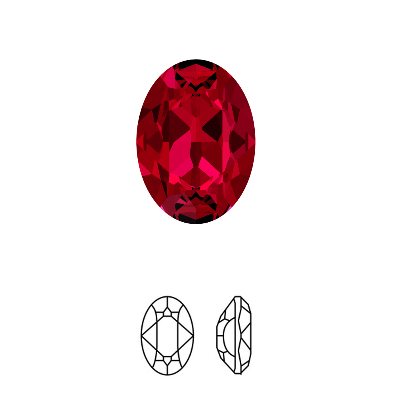 oval fancy stone (4120) scarlet 14x10mm | 1pc