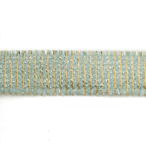 rayon trim sky blue/gold 15mm | 50cm