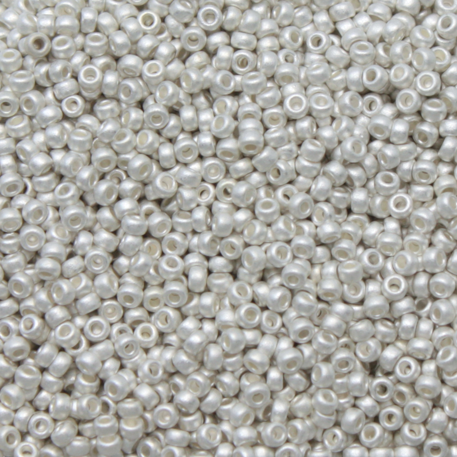 miyuki rocailles 15/0 - matte bright sterling plated (961f) | 5gr