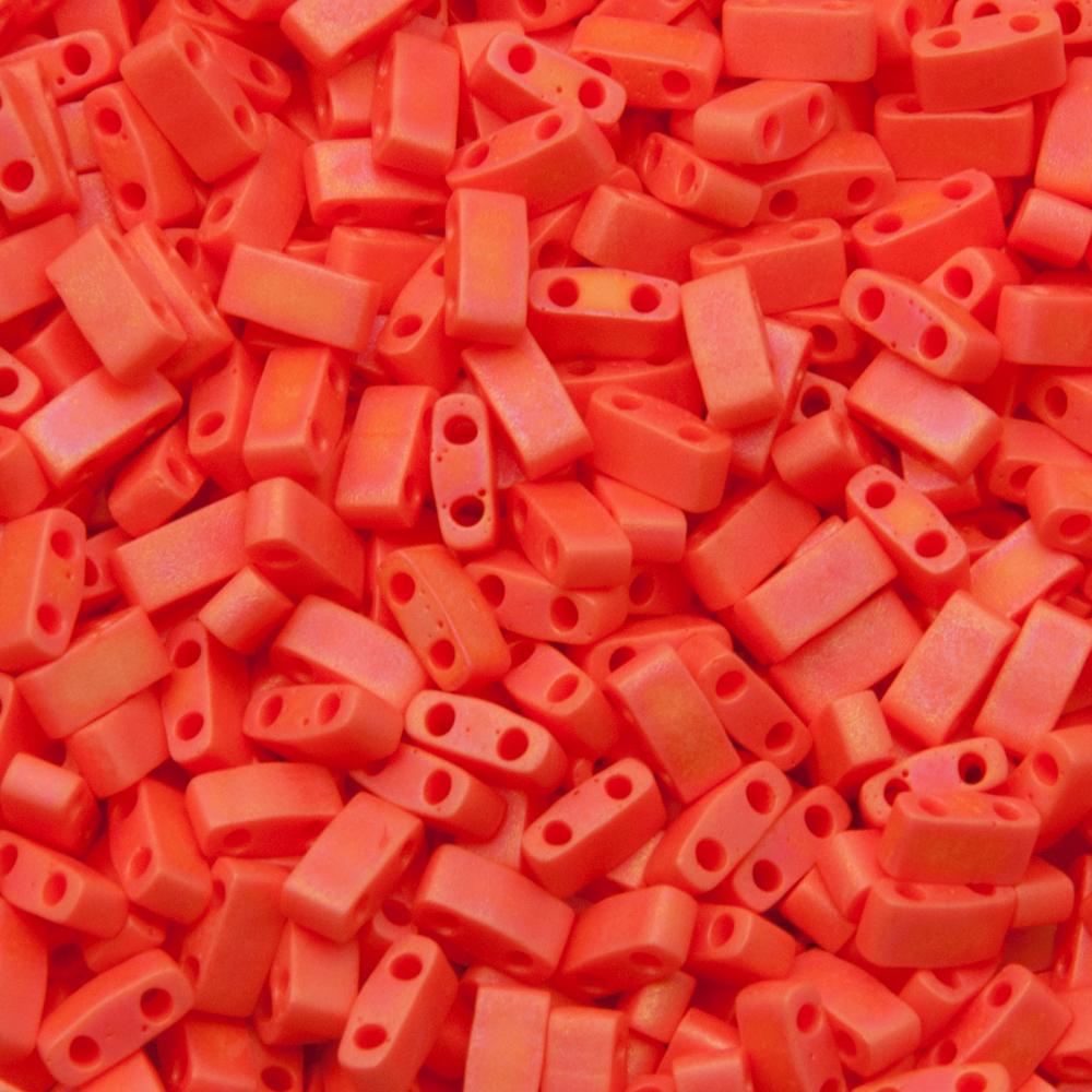 miyuki half tila beads - matte opaque orange ab 5x2,3mm | 5gr