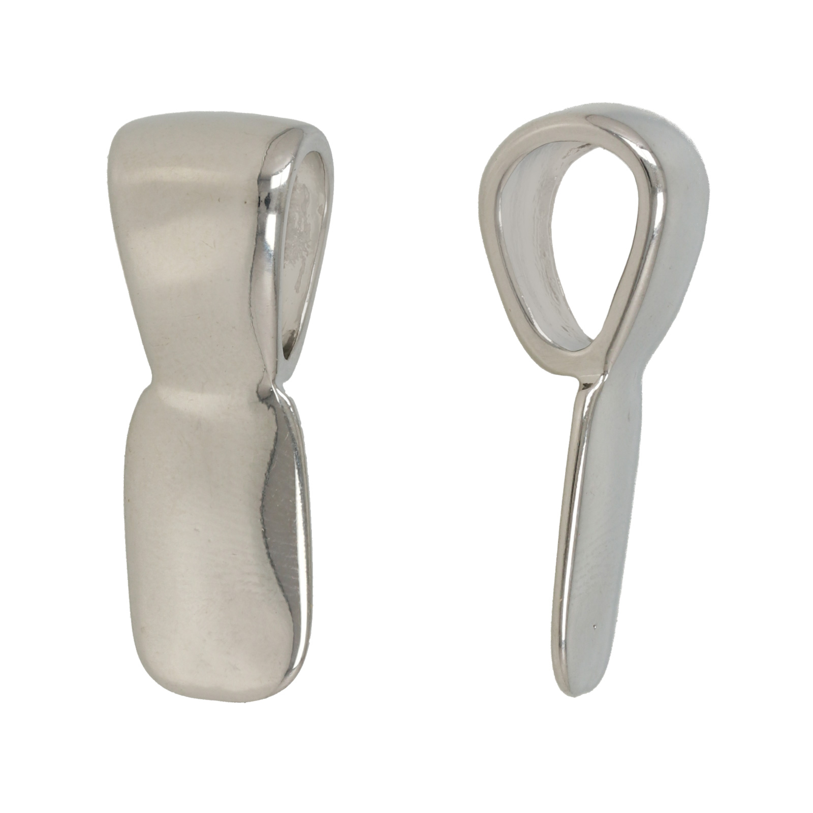 rhodium silver plated glue-on bail 28mm | 1pc