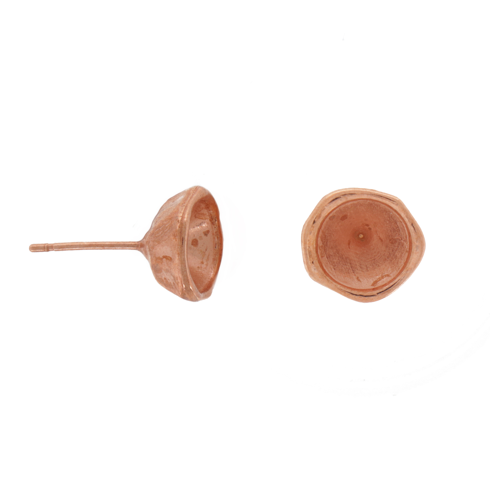 rose gold plated post earrings with setting ss39 (8,41mm) | 2pc