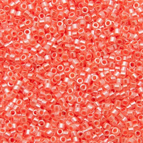 miyuki delica 11/0 - color-lined coral/crystal ceylon | 8gr