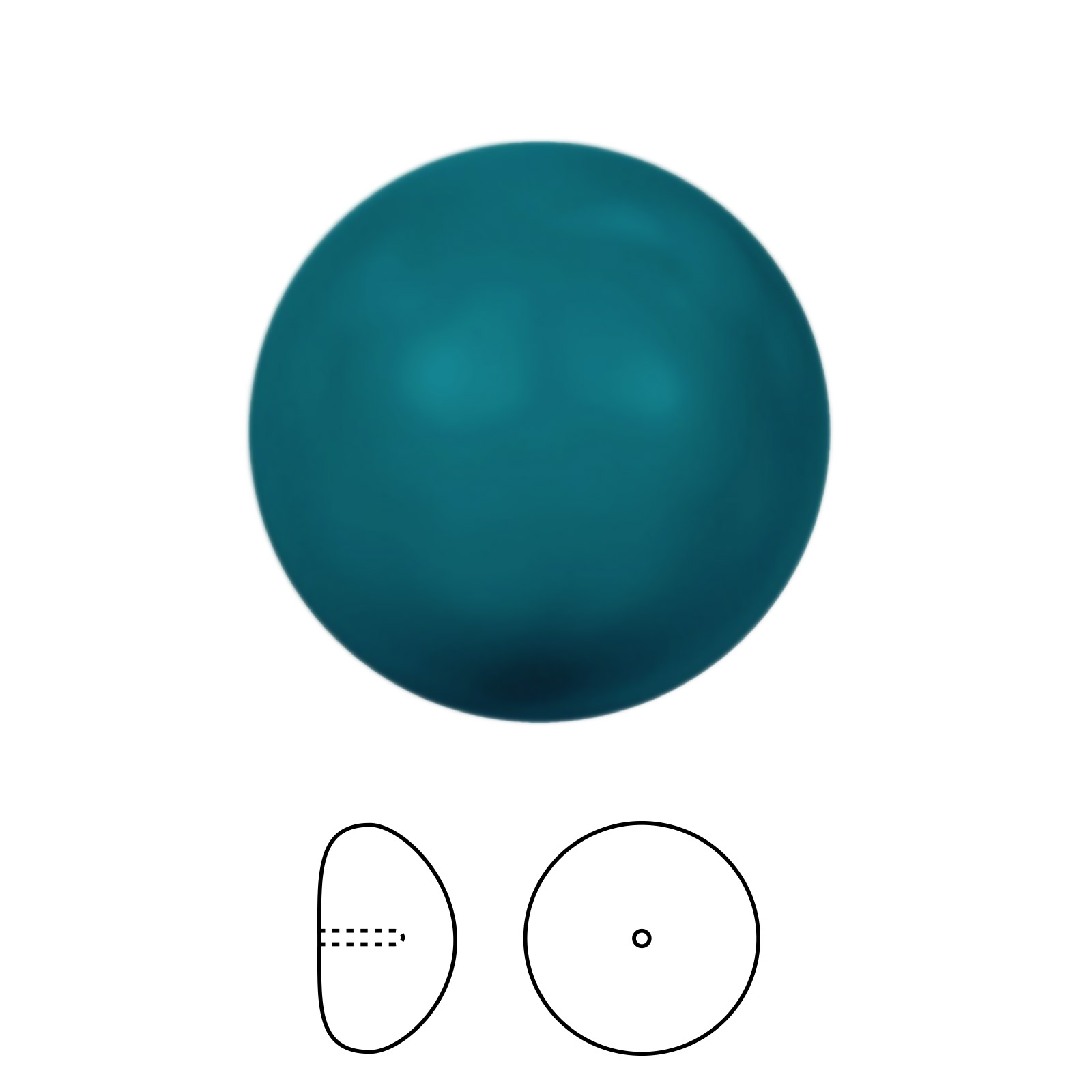 cabochon pearl (5817) petrol 16mm | 1pc