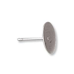 ohrstecker mit flacher platte rhodium 10mm | 12st