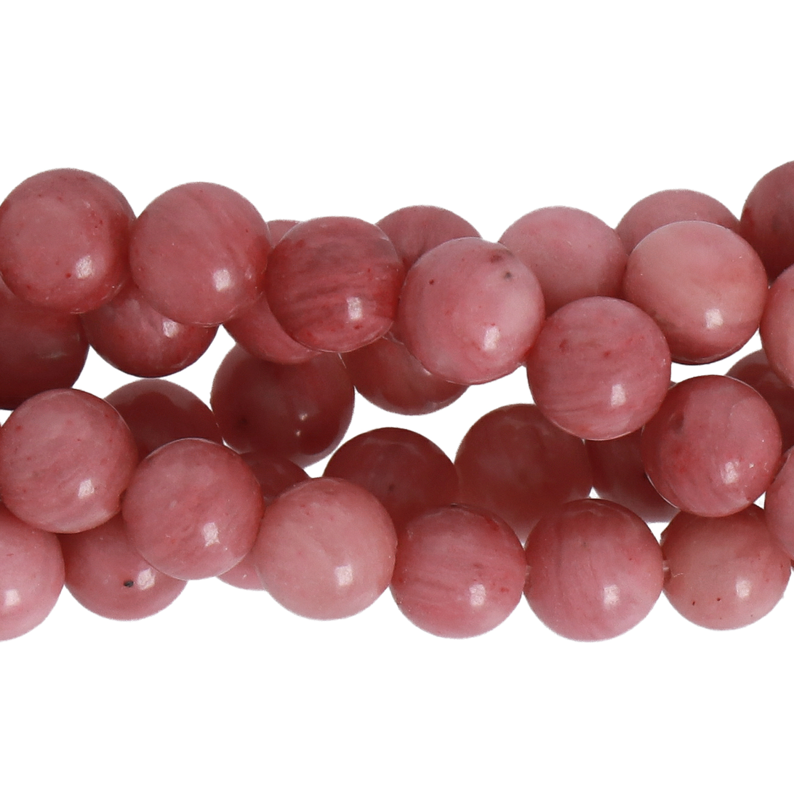 rhodonite smooth round 8mm | 16-inch strand