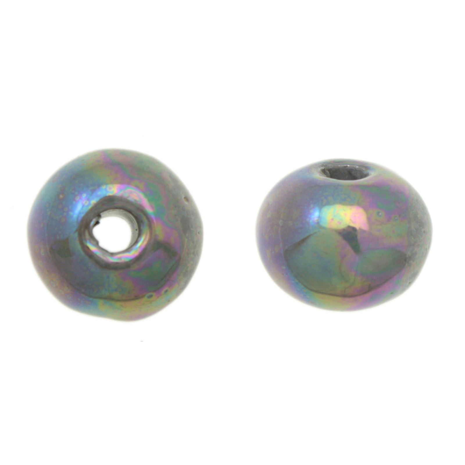 grey ceramic beads round 16mm | 2pc