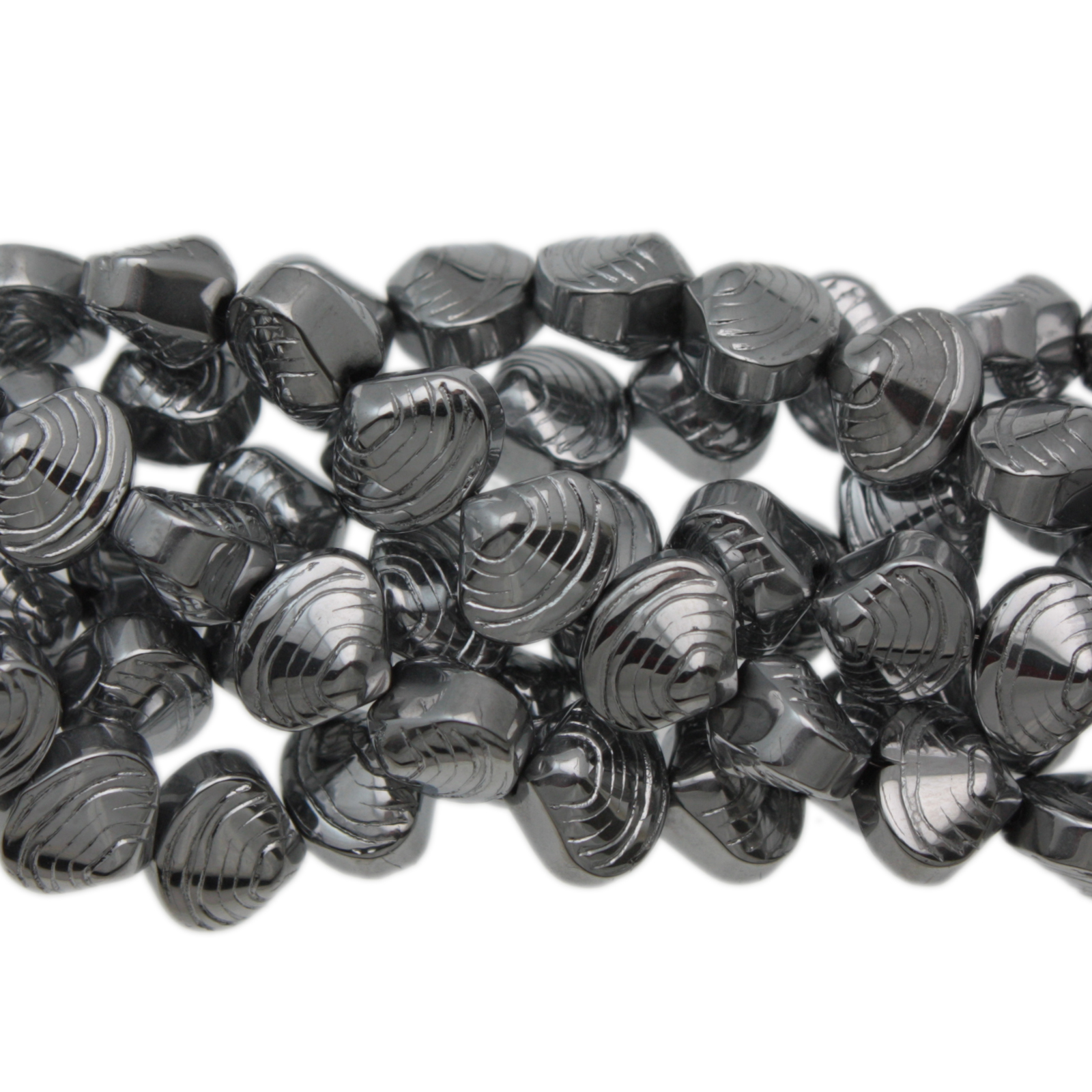 metallic silver chinese crystal shell bead 10x8mm | 10pc