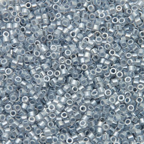 miyuki delica 11/0 - color-lined grey/crystal ceylon | 8gr