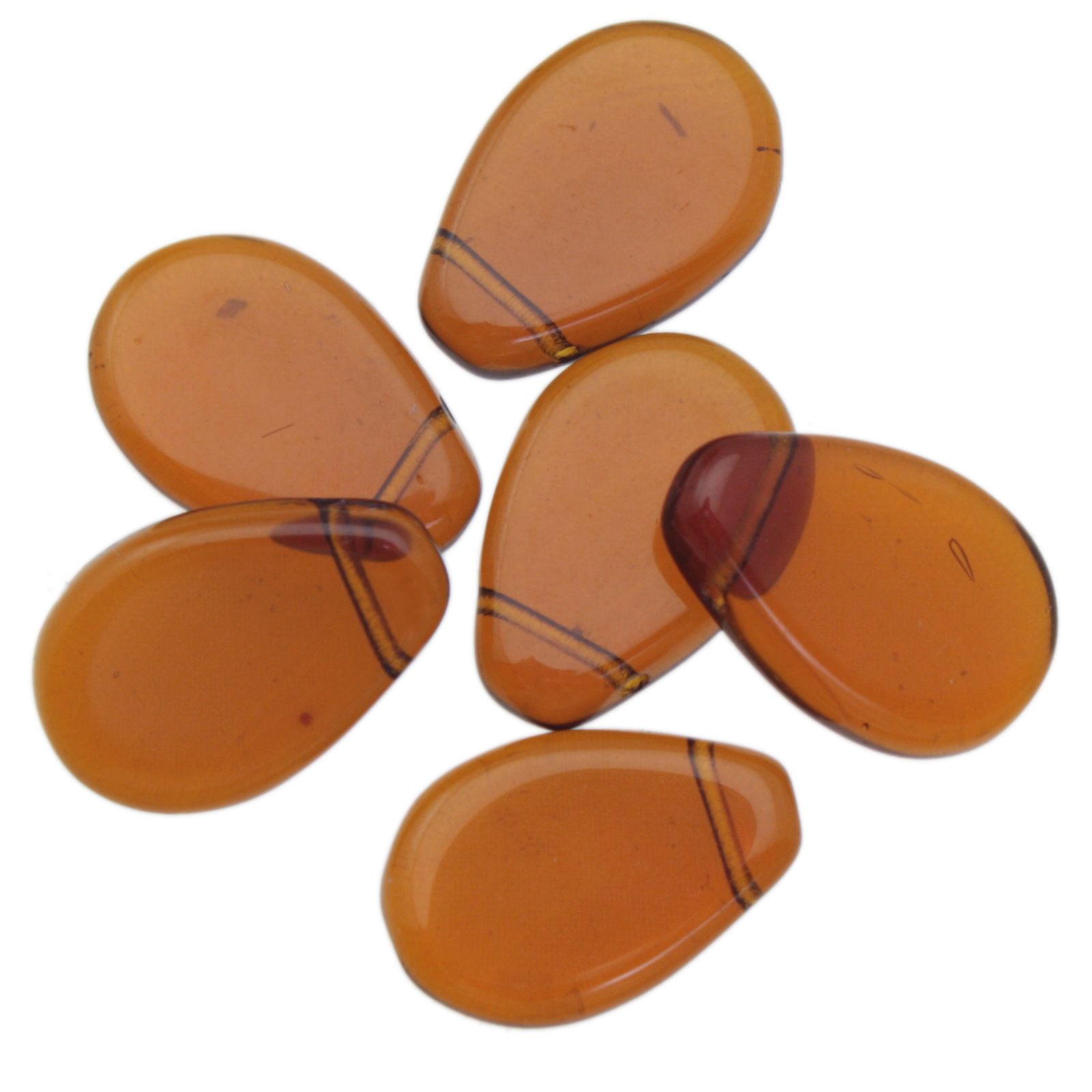 vintage bead glasperlens - tropfen - dark topaz 18x12mm | 20st