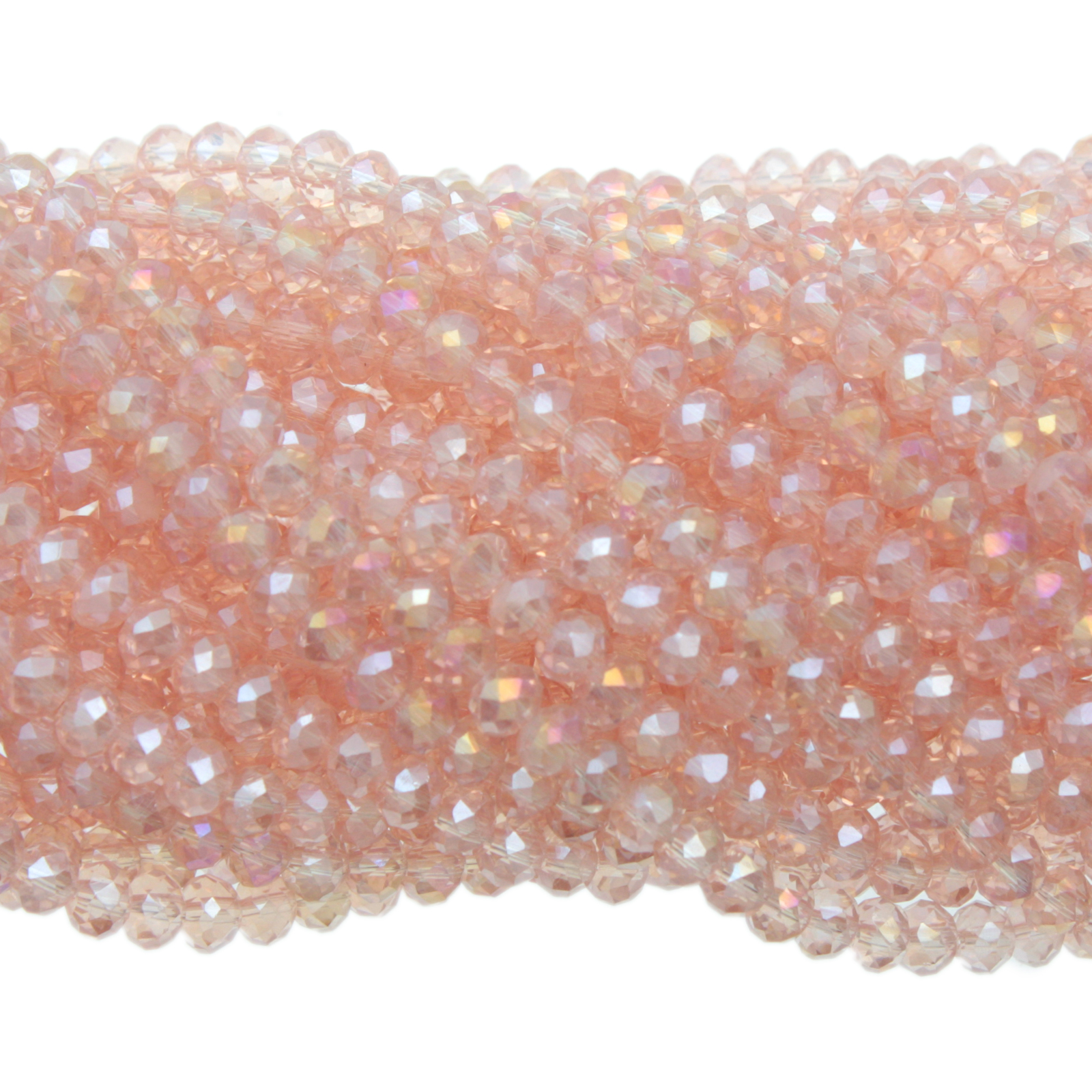 chinese glasperlen facettiertes rondelle rose peach 4x3mm | 1-strang