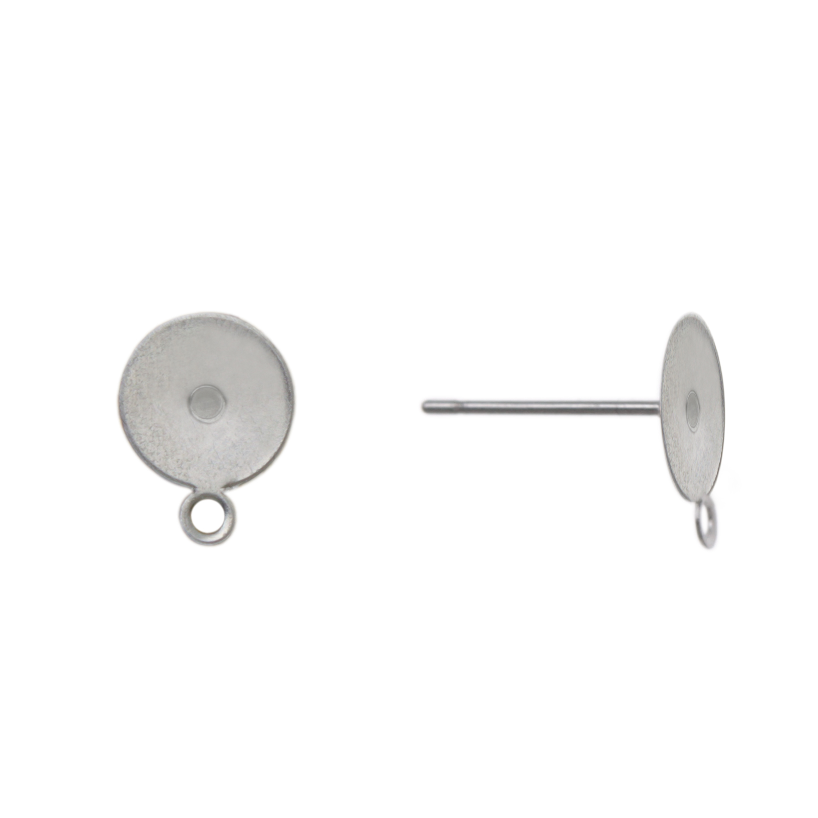 stainless steel flat glue on post with jumpring earring 8mm | 10pc