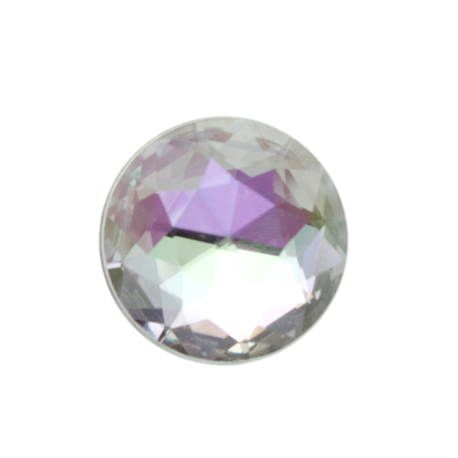 acrylic cabochon crystal ab faceted round 18mm | 4pc