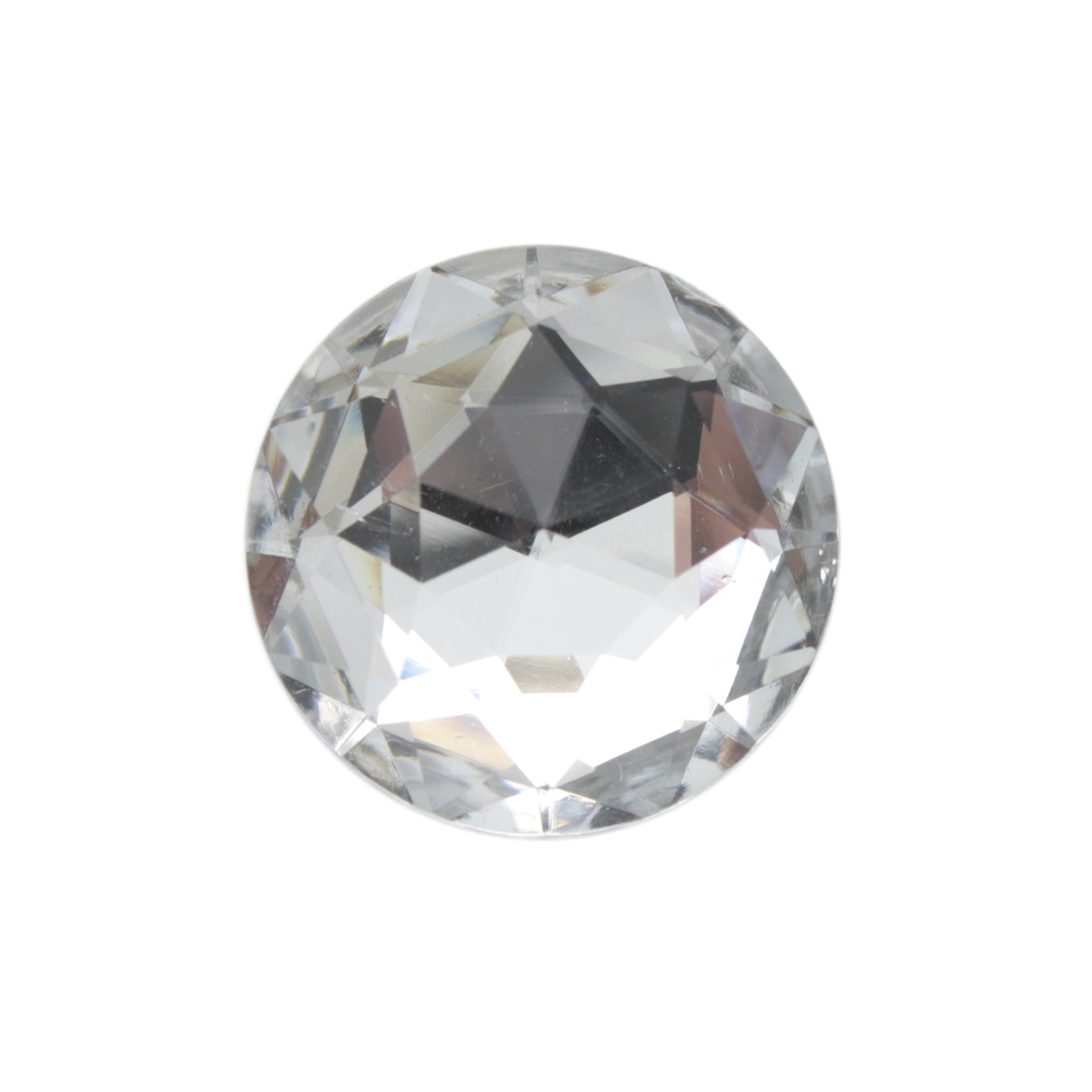 acrylic cabochon crystal faceted round 25mm | 2pc