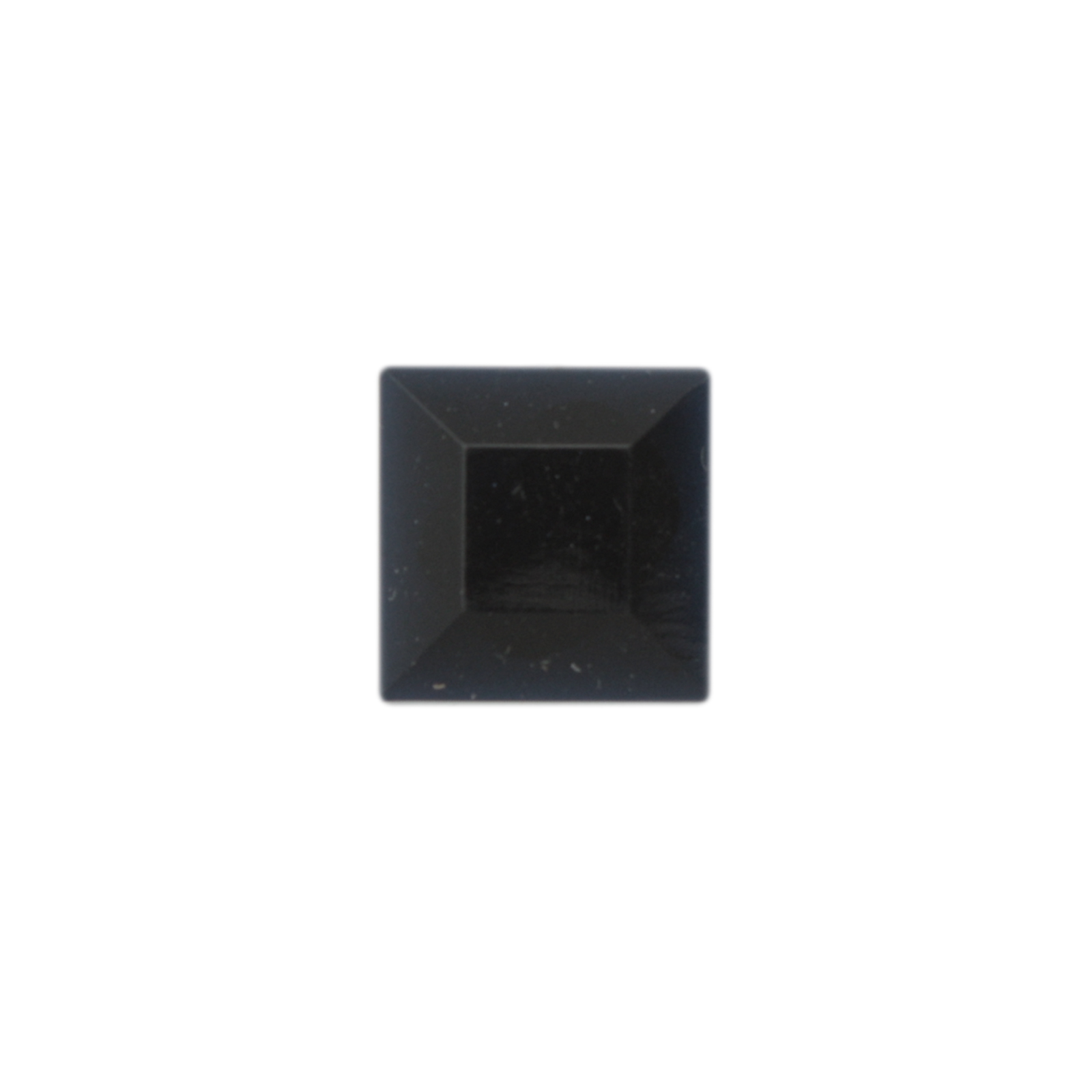 acrylic cabochon jet faceted square 12mm | 5pc