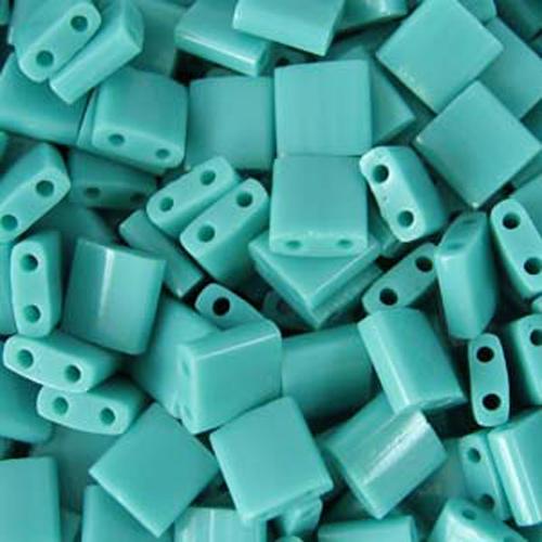 miyuki tila beads - opaque green turquoise 5mm | 5gr