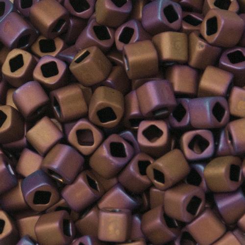 cube toho beads 4mm - matte color mauve mocha (703) | 10gr