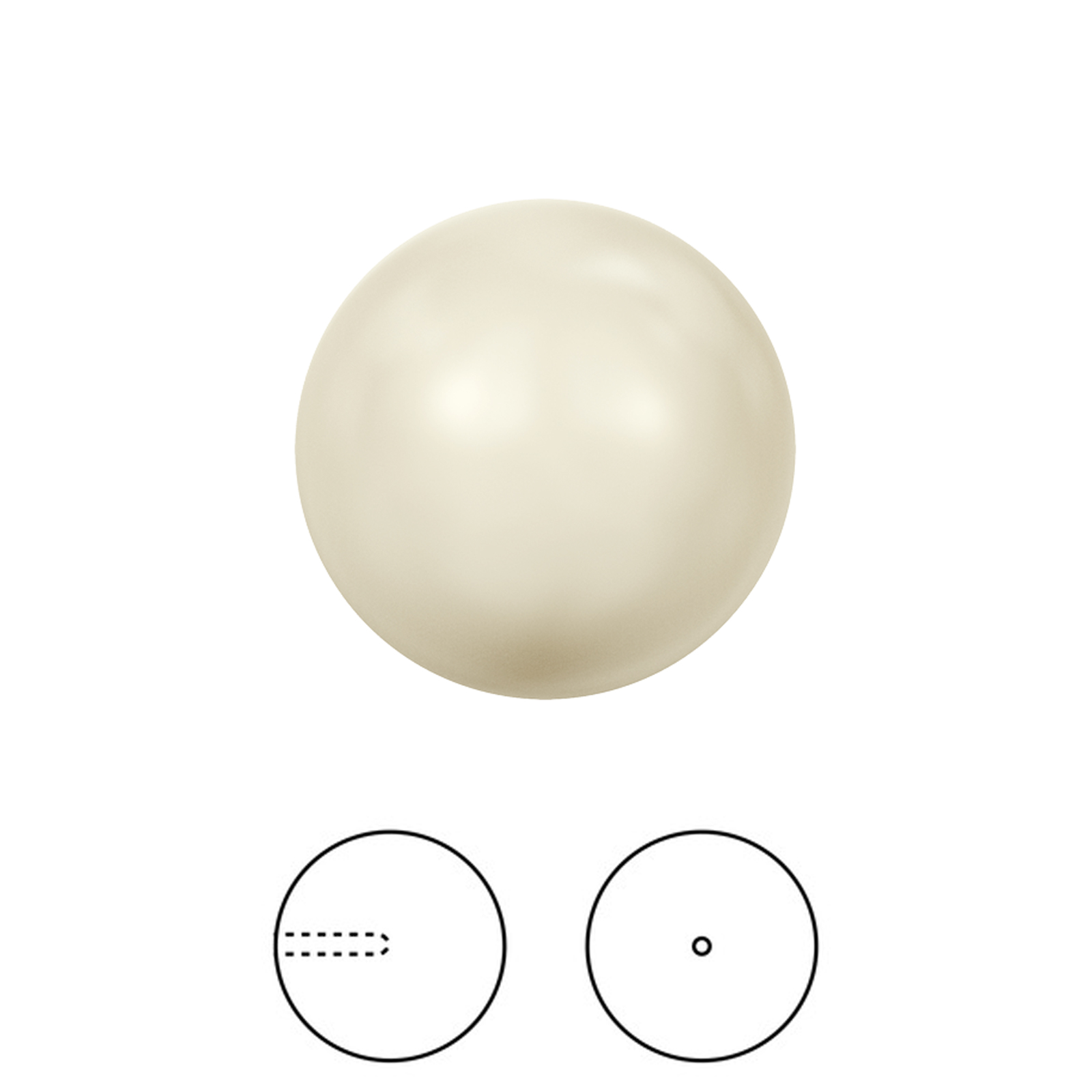 half-drilled pearl (5818) cream 3mm | 4pc
