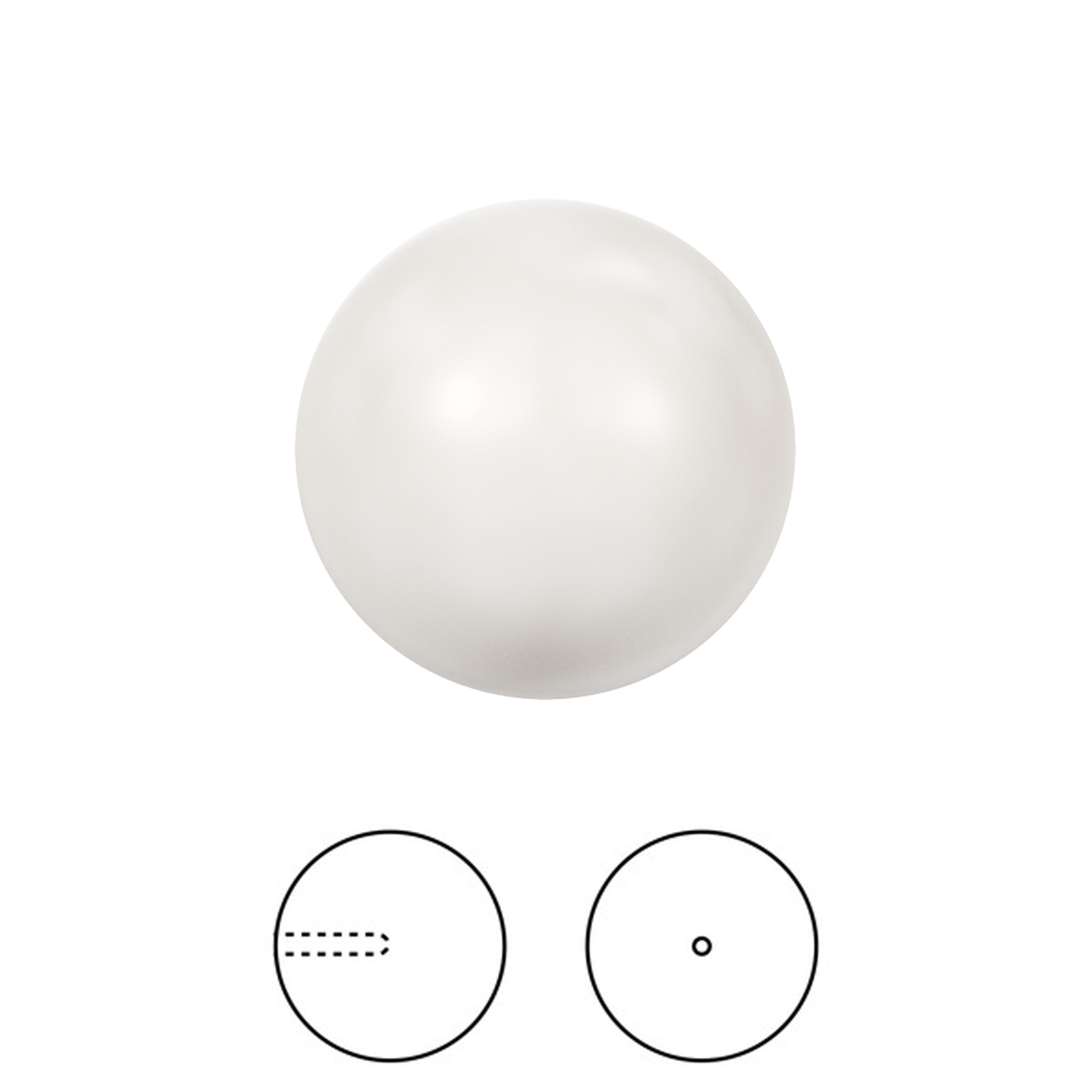 half-drilled pearl (5818) white 3mm | 4pc