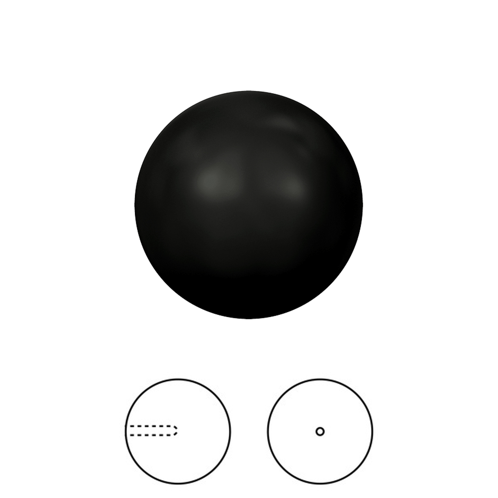 half-drilled pearl (5818) mystick black 3mm | 4pc
