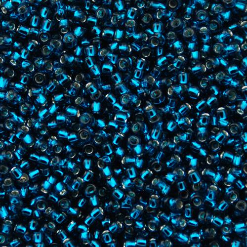 rocaille toho seed beads 15/0 - silver lined teal (27bd) | 10gr