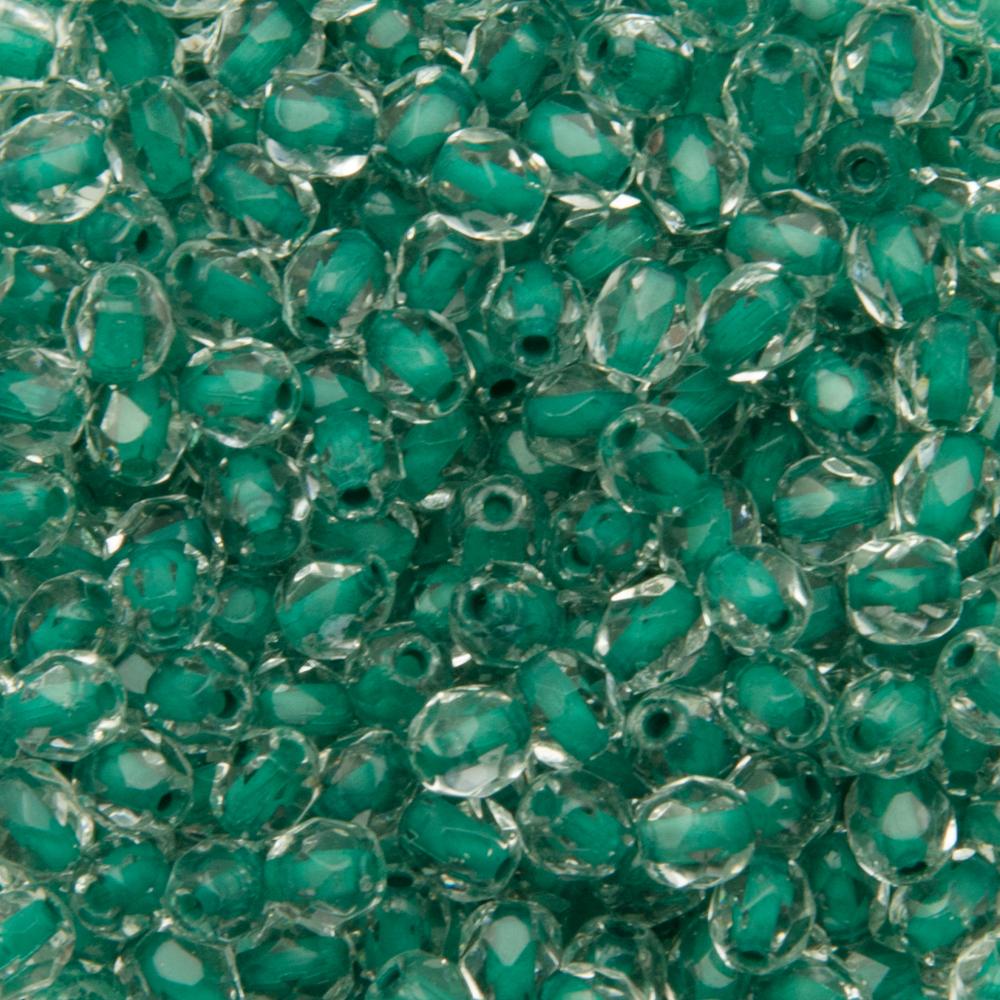 böhmische glasschliffperlen emerald lined crystal 4mm | 50st