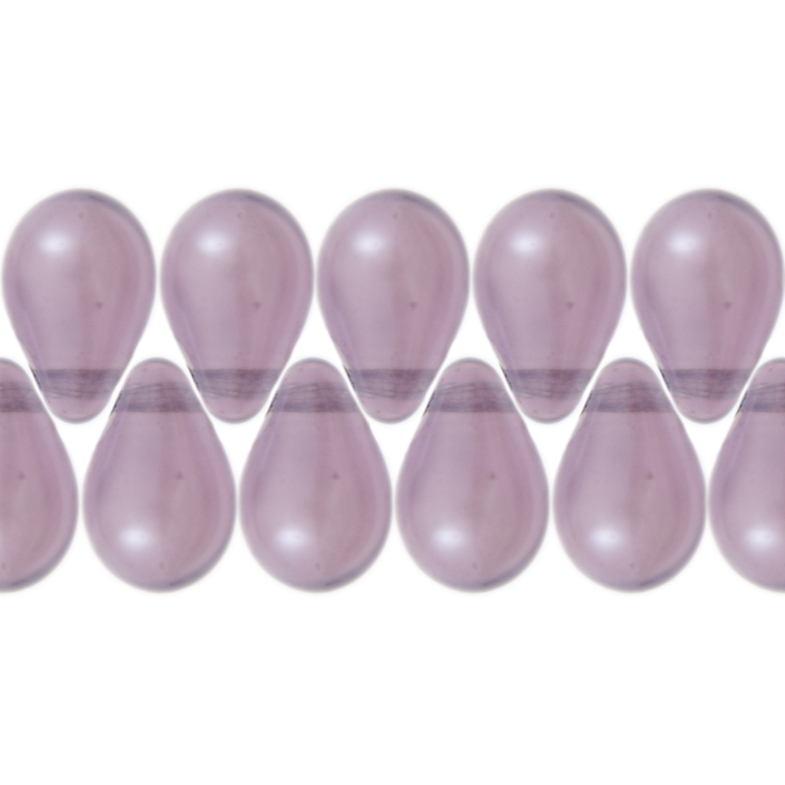 czech glass pearl beads - crystal purple - briolette side drilled 9x6mm | 20pc