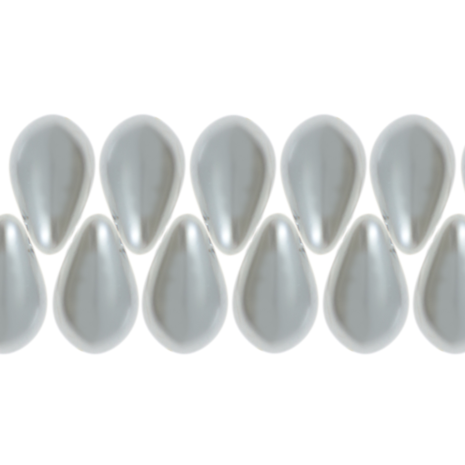 böhmische glas perlmutt tropfen grey 9x6mm | 20st