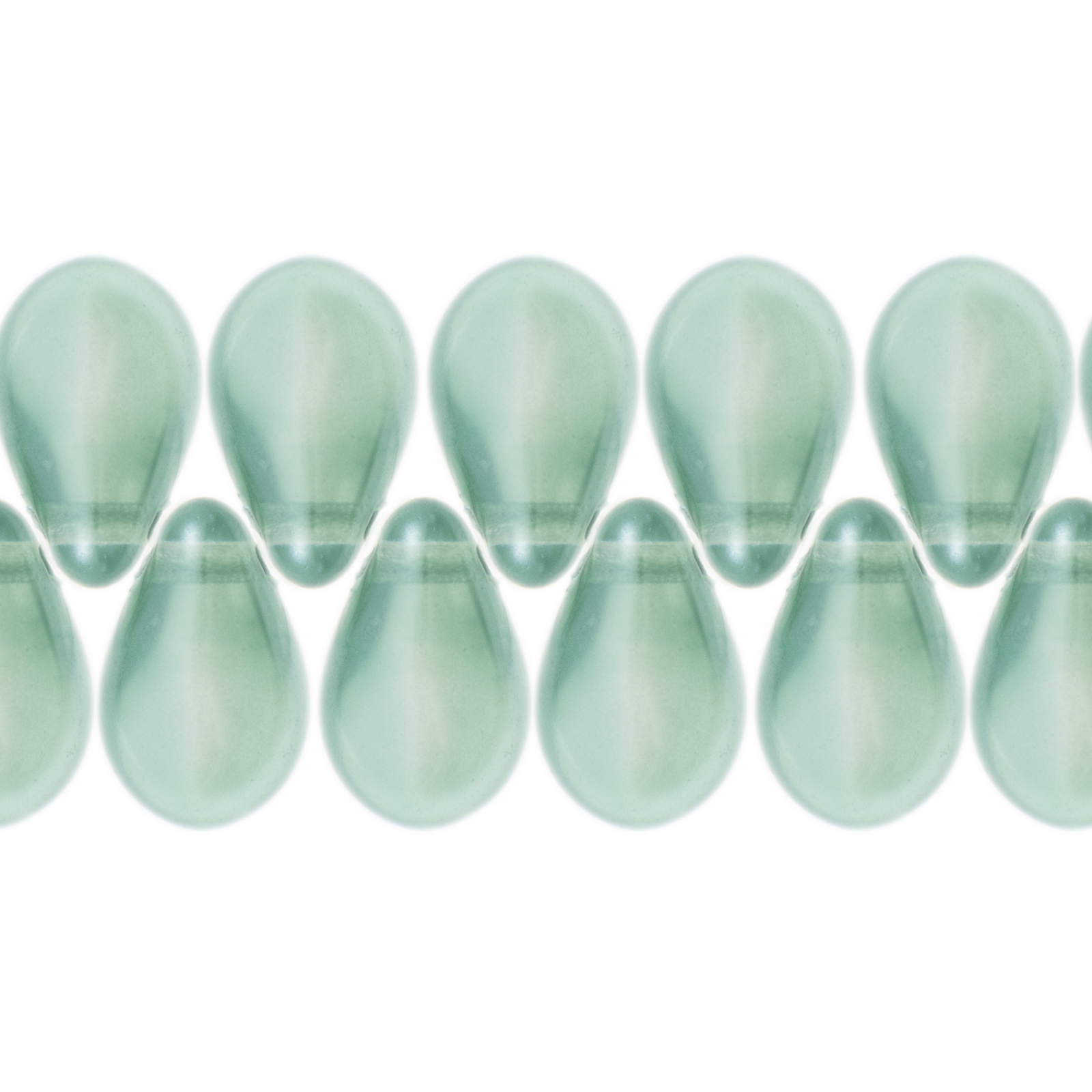 czech glass pearl beads - crystal turquoise - briolette side drilled 9x6mm | 20pc