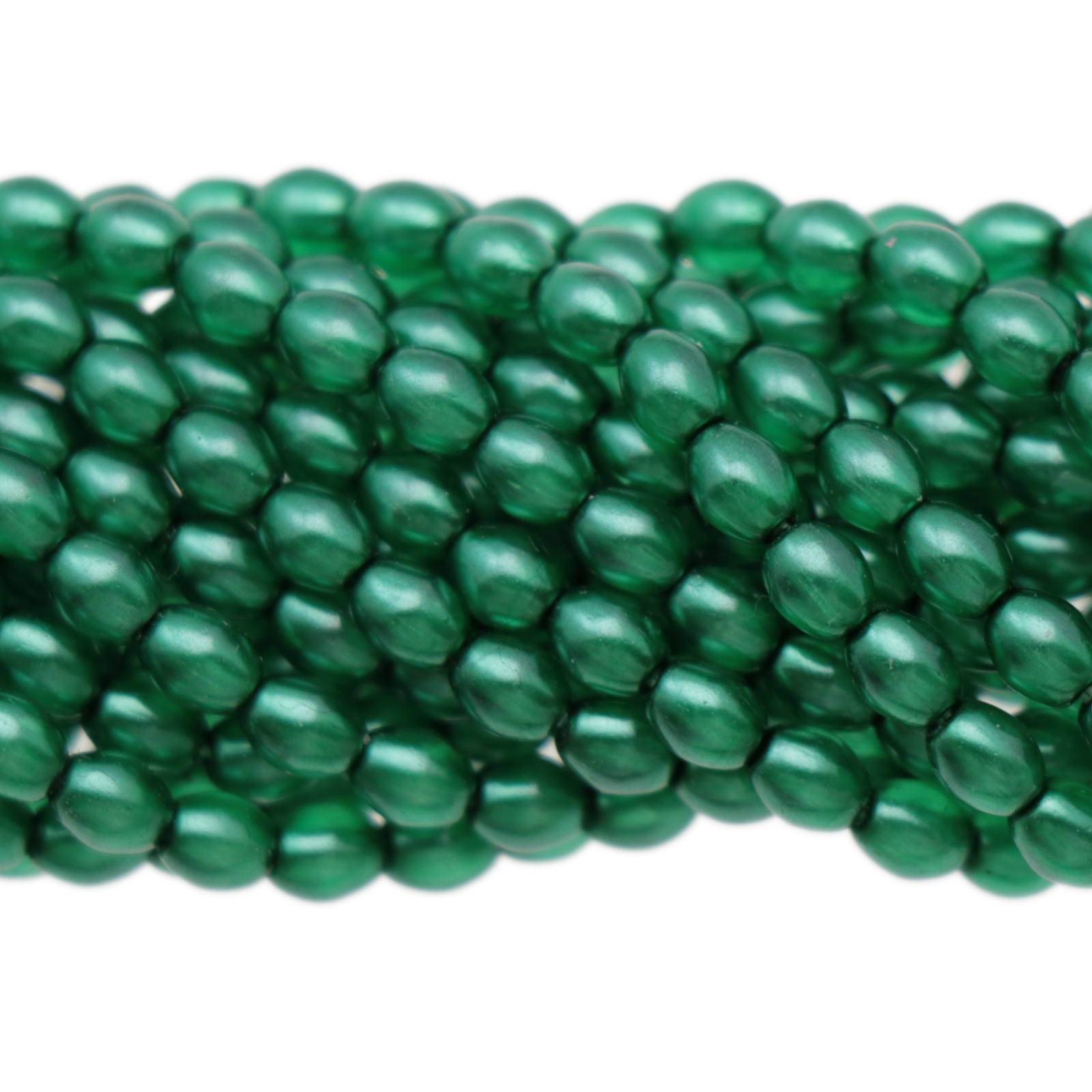 böhmische glas perlmutt oliven crystal green 4x3mm | 60st