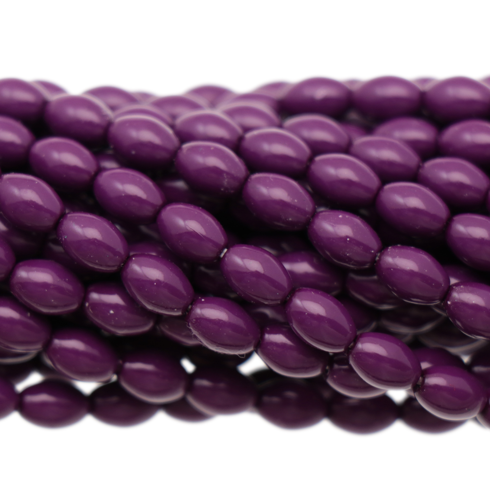czech glass pearl beads - opaque eggplant - rice 6x4mm | 50pc